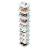 9Tier Narrow Entryway Shoe Rack Plastic Vertical Shoe Organizer Space Saving Free Standing Shoes Storage Shelf Closet Hallway