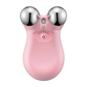 Micro-current Face Massager Rechargeable Face Neck Roller Intelligent Facial Massager with 5 Gears for Skin Tightening Skin Lifting Wrinkle Reducing (Option: Pink  GPCT4169)