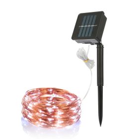 100 LEDs Solar String Lights Outdoor IP65 Waterproof Copper Wire String Lights Solar LED Fairy Lamps Wedding Party Festival (Option: Cool  GPCT1401)