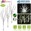 3 PCS 60 LED Solar Garden Lights Tree Branch Leaf Shape Lamp IP65 Waterproof Solar Garden Decorative Lights for Outdoor Garden Lawn Patio Decking