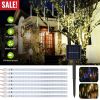 Solar Powered Meteor Shower String Lights 9.84FT Falling Raindrop Tube Lamp Water Resistant Decorative Lights For Tree Home Garden Parties