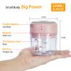 Mini Electric Garlic Chopper 8.45OZ Cordless Garlic Mincer Food Chopper Rechargeable Food Blender Chili Nut Onion Pepper Meat Ginger Baby Food