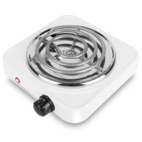 1000W Electric Single Burner Portable Coil Heating Hot Plate Stove Countertop RV Hotplate with Non Slip Rubber Feet 5 Temperature Adjustments (Option: White  GPCT3890)