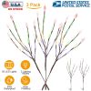 3 PCS 60 LED Solar Garden Lights Tree Branch Leaf Shape Lamp IP65 Waterproof Solar Garden Decorative Lights for Outdoor Garden Lawn Patio Decking