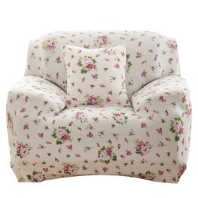 Sofa Cover Printed Stretch Sofa Furniture Cover Soft Sofa Slipcover Polyester Furniture Protector Cover (Option: Pink 1S  GPCT1686)