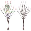 3 PCS 60 LED Solar Garden Lights Tree Branch Leaf Shape Lamp IP65 Waterproof Solar Garden Decorative Lights for Outdoor Garden Lawn Patio Decking