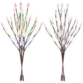 3 PCS 60 LED Solar Garden Lights Tree Branch Leaf Shape Lamp IP65 Waterproof Solar Garden Decorative Lights for Outdoor Garden Lawn Patio Decking (Option: WHT  GPCT1806)