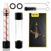 Glass Blunt Pipe Twisty 7-in-1 Grinder Blunt Kit w/ Smoking Metal Tip Cleaning Brush