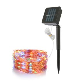 100 LEDs Solar String Lights Outdoor IP65 Waterproof Copper Wire String Lights Solar LED Fairy Lamps Wedding Party Festival (Option: Color  GPCT1401)