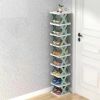 9Tier Narrow Entryway Shoe Rack Plastic Vertical Shoe Organizer Space Saving Free Standing Shoes Storage Shelf Closet Hallway