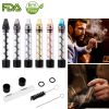 Glass Blunt Pipe Twisty 7-in-1 Grinder Blunt Kit w/ Smoking Metal Tip Cleaning Brush