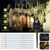 Solar Powered Meteor Shower String Lights 9.84FT Falling Raindrop Tube Lamp Water Resistant Decorative Lights For Tree Home Garden Parties