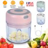 Mini Electric Garlic Chopper 8.45OZ Cordless Garlic Mincer Food Chopper Rechargeable Food Blender Chili Nut Onion Pepper Meat Ginger Baby Food