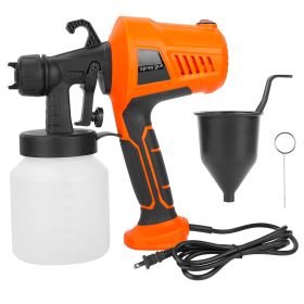 700W Electric Paint Sprayer Handheld HVLP Spray Painter Painting Spray Gun For Fences Brick Walls w/ 3 Spray Patterns 800ML Detachable Cup (Option: Orange  GPCT2946)