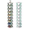 9Tier Narrow Entryway Shoe Rack Plastic Vertical Shoe Organizer Space Saving Free Standing Shoes Storage Shelf Closet Hallway