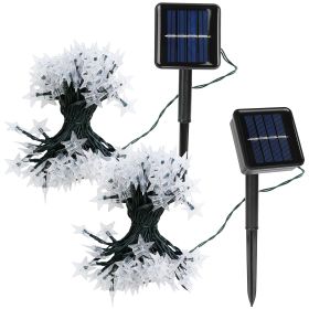 2Pcs Solar Powered String Lights 39.3FT 100LED Beads Fairy Star Lights IP65 Waterproof Decorative Garden Party Christmas Tree Stake Lamps w/ 8 Lightin (Option: Yellow  GPCT3066)