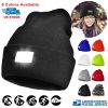 Unisex 5 LED Knitted Beanie Winter Warm Hat Camping Jogging Running Cap Headlamp